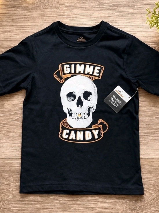 Way To Celebrate Other - Kids Black 'Gimme Candy' Skull Long Sleeve Tee
